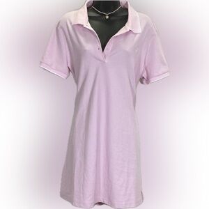 PINK Victoria's Secret Light Pink Polo with White Stripe Trim